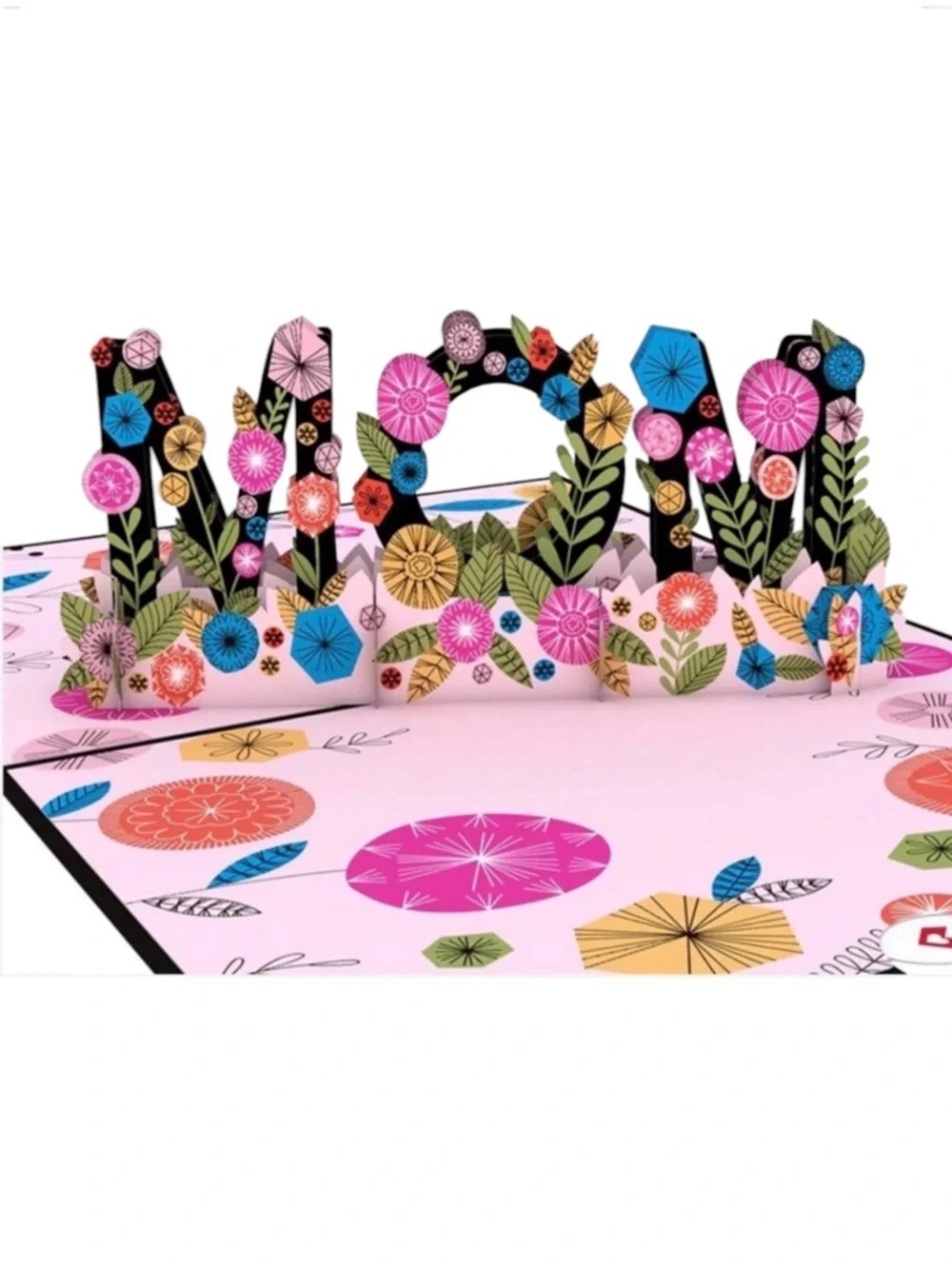 Love Grateful for Mom Pop-Up Card - Pink Floral